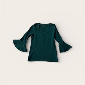 41 Hawthorn Teal Long Sleeve Top with Flared Cuffs